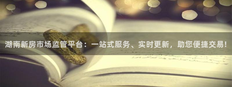 和记娱乐怡情官网：湖南新房市场监管平台：一站式服务、实时更新
