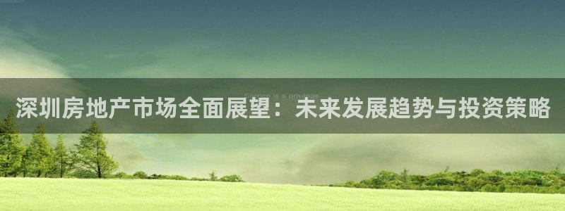 和记娱乐首页官网：深圳房地产市场全面展望：未来发展趋势与投资