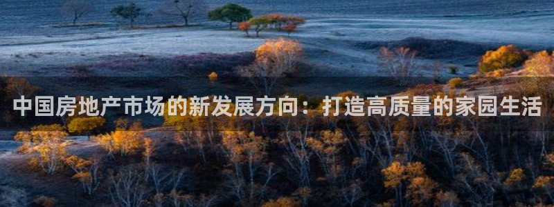 和记娱乐手机官网：中国房地产市场的新发展方向：打造高质量的家