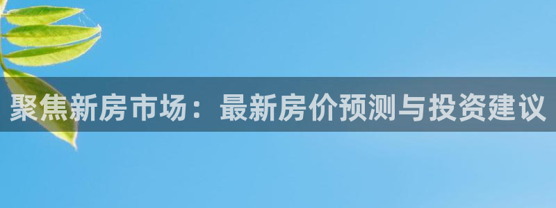 三宇和记官网：聚焦新房市场：最新房价预测与投资建议